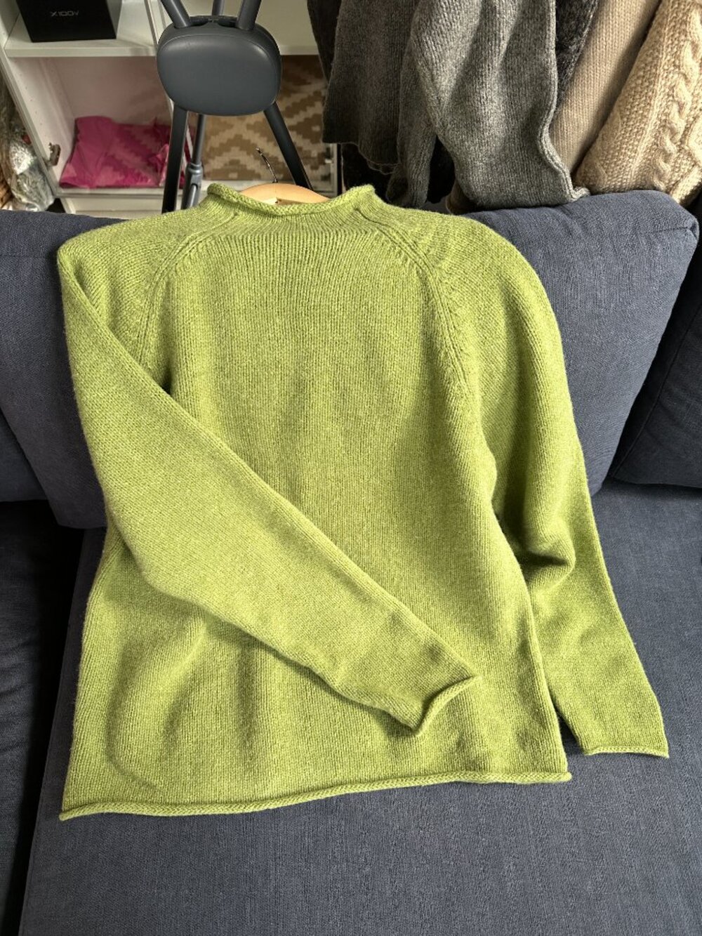 J. Crew 90s Vintage Roll Neck rollneck Pullover Sweater Chunky Wool Oarsman L - Picture 3 of 6